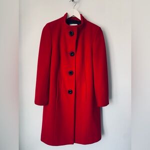 Chic Cachemire Wool Blend Red Women's Pea Coat